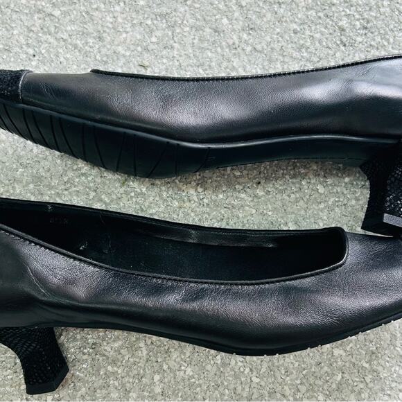 Vaneli Cap-Toe Black Kitten Heels - Picture 3 of 6